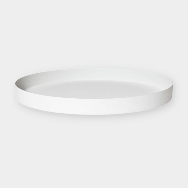 L&M Home Tray L&M Home Mona Round Tray - Chalk (6661688164540)
