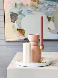 L&M Home Tray L&M Home Mona Round Tray - Chalk (6661688164540)