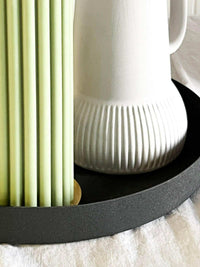 L&M Home Tray L&M Home Mona Round Tray - Black (6661685674172)