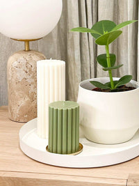 L&M Home Tray L&M Home Mona Round Tray - Chalk (6661688164540)