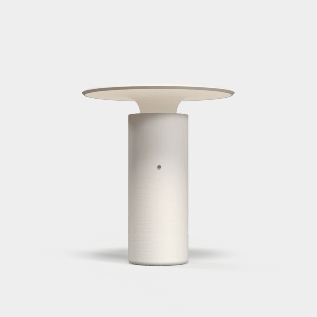 Pott Nais Table Lamp in matte white handmade ceramic with rechargeable LED light and modern minimalist design.