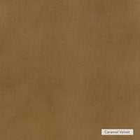 Caramel velvet fabric swatch for norsu Design your Own Ottoman upholstery option.