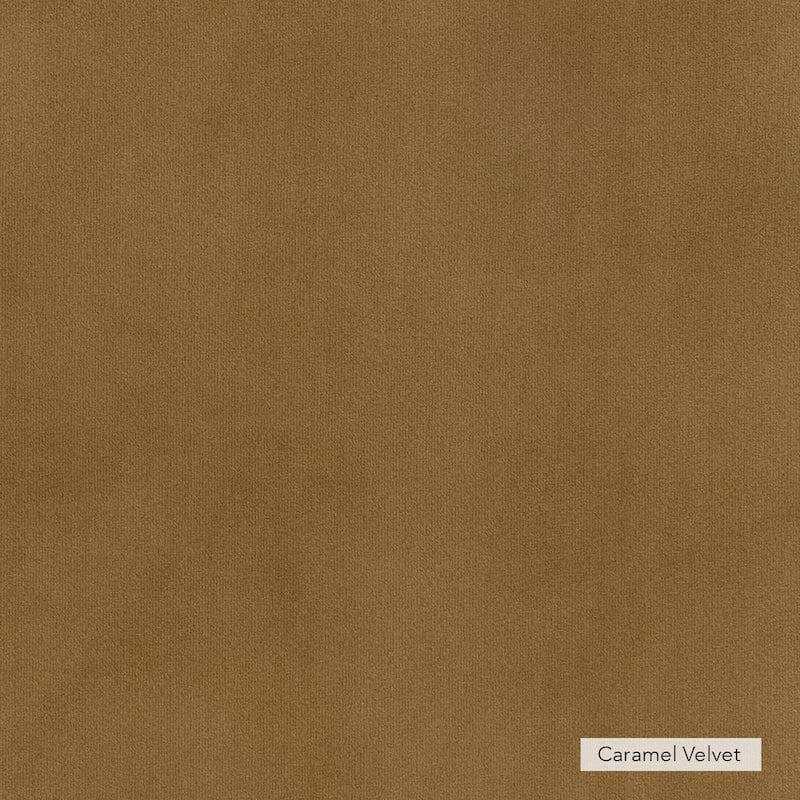 Caramel velvet fabric swatch for norsu Design your Own Ottoman upholstery option.