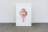 Framed DG Designs Dom Gauci Kids Art Print of Mr. Bill melting ice cream tribute on a white wall background