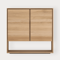 Ethnicraft Nordic Sideboard in natural oak with 2 doors, solid European Oak, minimalist design, 800x400x780mm.