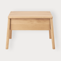Ethnicraft Oak Air Bedside Table with one drawer in natural oak finish made from solid European oak.
