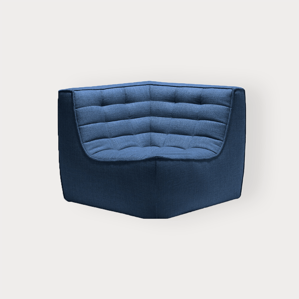 Blue Ethnicraft Sofa N701 corner module with cushioned upholstery and hardwood frame
