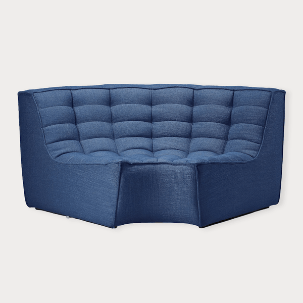Ethnicraft N701 Round Corner Sofa, Blue | Norsu Interiors
