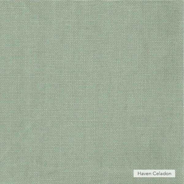 Close-up of Haven Celadon fabric texture for norsu Design your Own Ottoman upholstery option