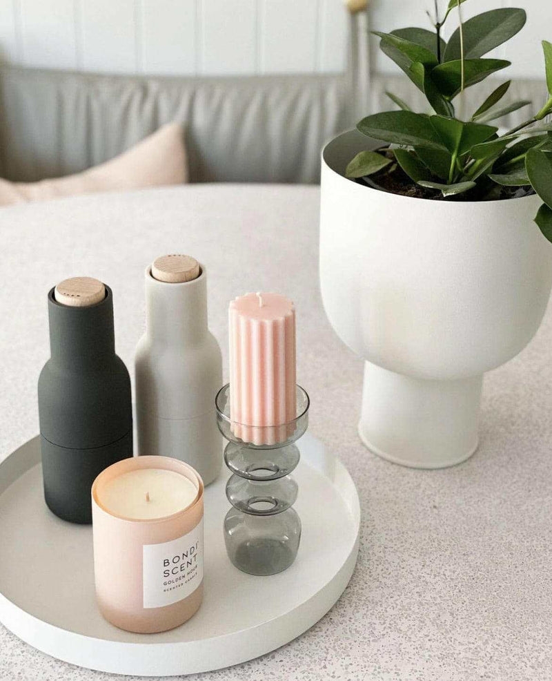 L&M Home Tray L&M Home Mona Round Tray - Chalk (6661688164540)