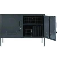 Mustard Made Locker Lowdown Slate metal storage cabinet with adjustable shelves and locking doors