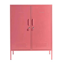 Pink Mustard Made Locker The Midi Berry with double doors, handles, locks, and air vents.