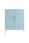 Mustard Made Locker The Midi Ocean blue metal storage cabinet with double doors and locks