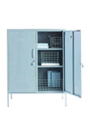 Midi Ocean Mustard Made Locker with two adjustable shelves, hooks, locks, and air vents in light blue color