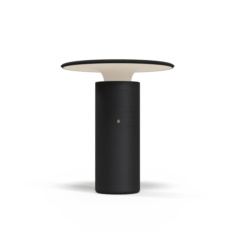 Pott Nais Table Lamp matte black handmade ceramic rechargeable LED lamp with modern design