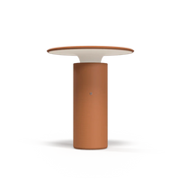 Pott Nais Table Lamp in dark terracotta handmade ceramic with rechargeable LED light and minimalist design