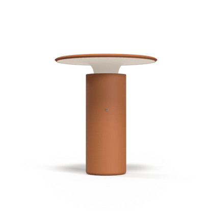 Pott Nais Table Lamp in dark terracotta handmade ceramic with rechargeable LED light and minimalist design