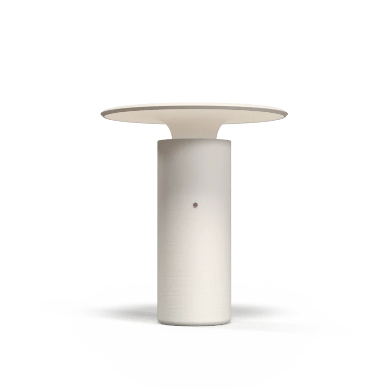 Pott Nais Table Lamp matte white handmade ceramic rechargeable LED light with modern minimalist design