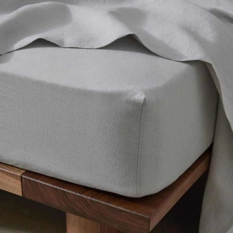 Weave Home Bed Linen Weave Home Ravello Fitted Sheet - Silver (Various Sizes) (7688094515449)