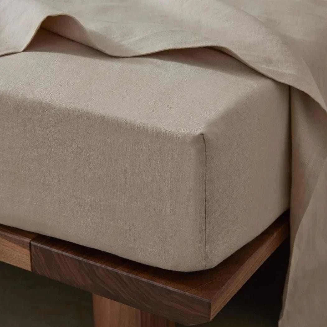 Weave Home Bed Linen Weave Home Ravello Fitted Sheet - Shell (Various Sizes) (7688087929081)
