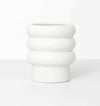 White porcelain Alder pot with a bubbled textured matte exterior and gloss glazed interior, available in various sizes