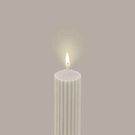 Black Blaze Candles Black Blaze Column Pillar Candles - White (6559581569212)