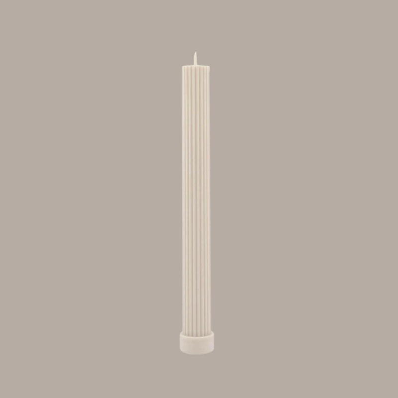 Black Blaze Candles Black Blaze Column Pillar Candles - White (6559581569212)