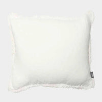 Eadie Lifestyle Luca Boho white linen cushion with hand-frayed edges and feather filling in various sizes