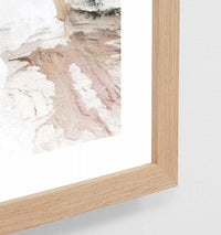 Coastal Middle of Nowhere Bondi Sandstone Print framed in oak wood