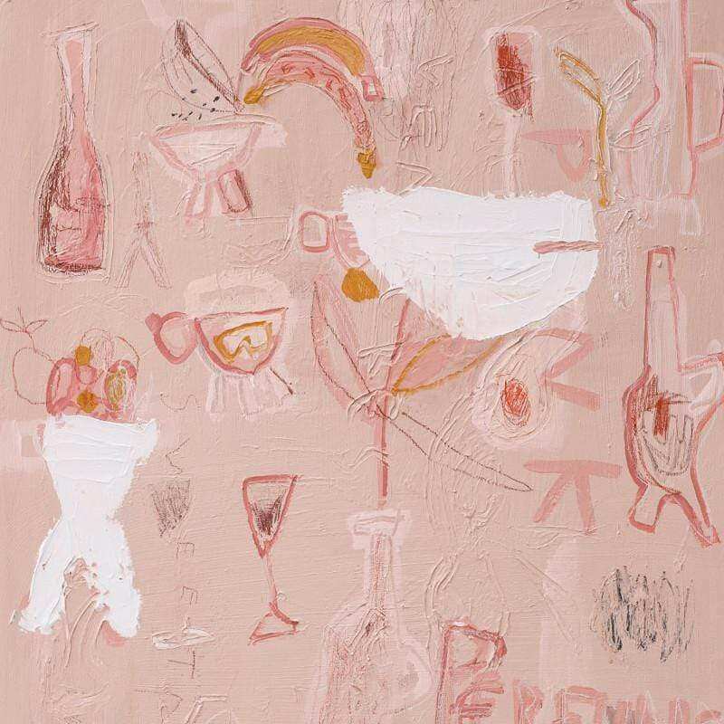 Bonnie Gray Limited Edition pink abstract fine art print on textured cotton rag paper with tropical and 90s inspired shapes and textures.