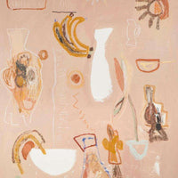 Abstract limited edition fine art print by Bonnie Gray featuring 90s tropical colors and layered shapes on textured cotton rag paper