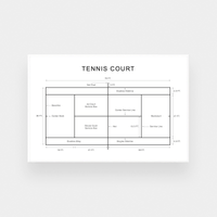norsu interiors Prints Tennis Court Lines Print - Various Sizes (7700743422201)