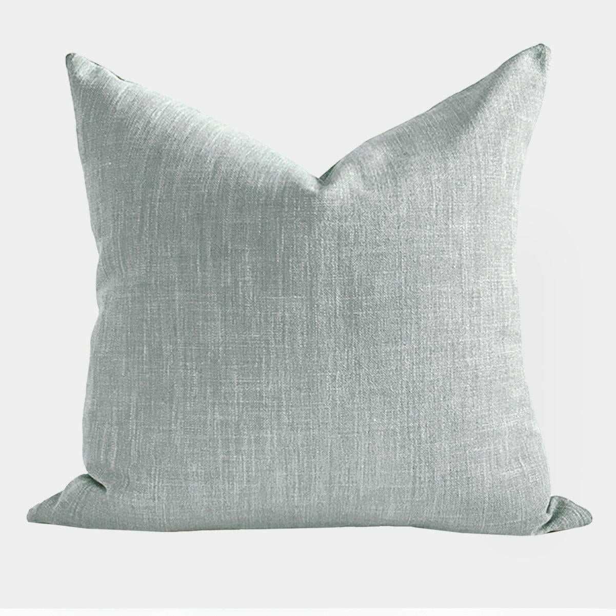 Light duck egg blue washable cushion with soft textured fabric from norsu Studio