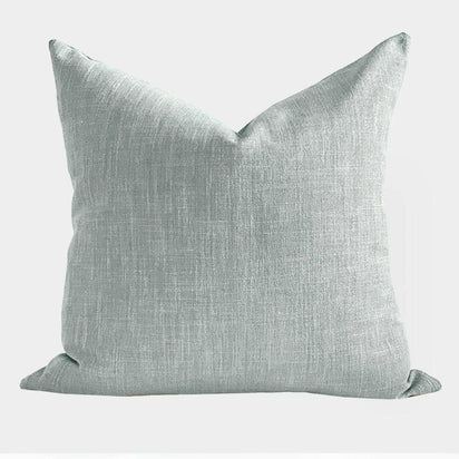 Light duck egg blue washable cushion with soft textured fabric from norsu Studio