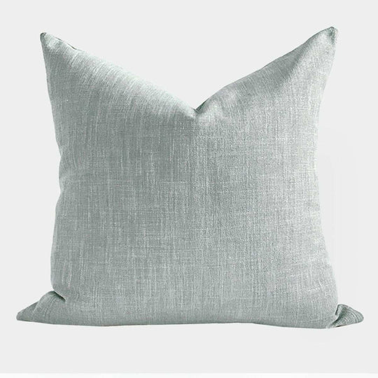 Light duck egg blue washable cushion with soft textured fabric from norsu Studio