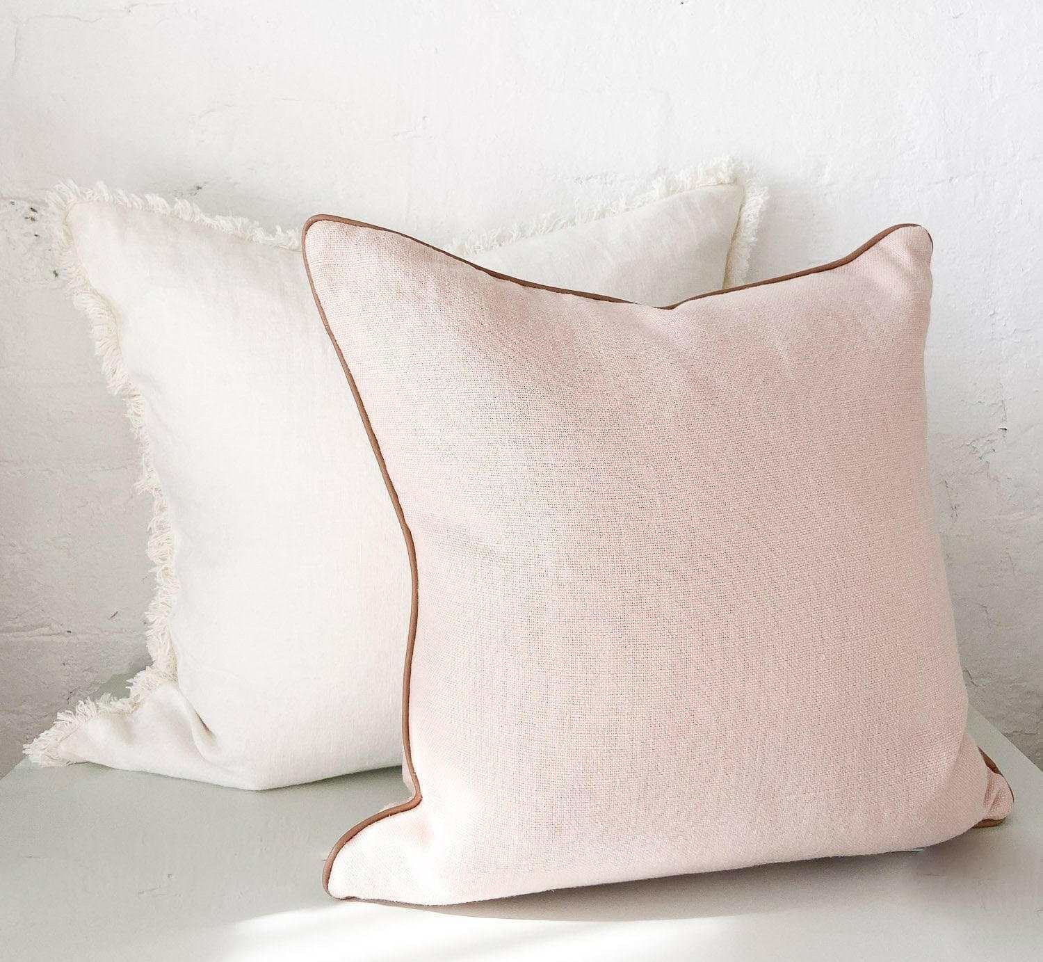 Eadie Lifestyle Luca Boho white cushion with hand-frayed edges in various sizes