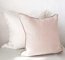 Eadie Lifestyle Luca Boho white cushion with hand-frayed edges in various sizes