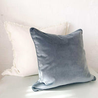 Eadie Lifestyle Luca Boho white linen cushion with hand-frayed edges in various sizes