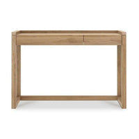 Ethnicraft Oak Frame compact PC console desk with two drawers and hard wax oil finish