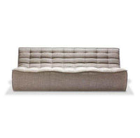 Ethnicraft Sofa N701 3-seater in dark beige with tufted cushions and modern design