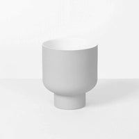 Fergus Planter grey porcelain with matt silicone exterior and high gloss interior, standard size fit without drainage hole