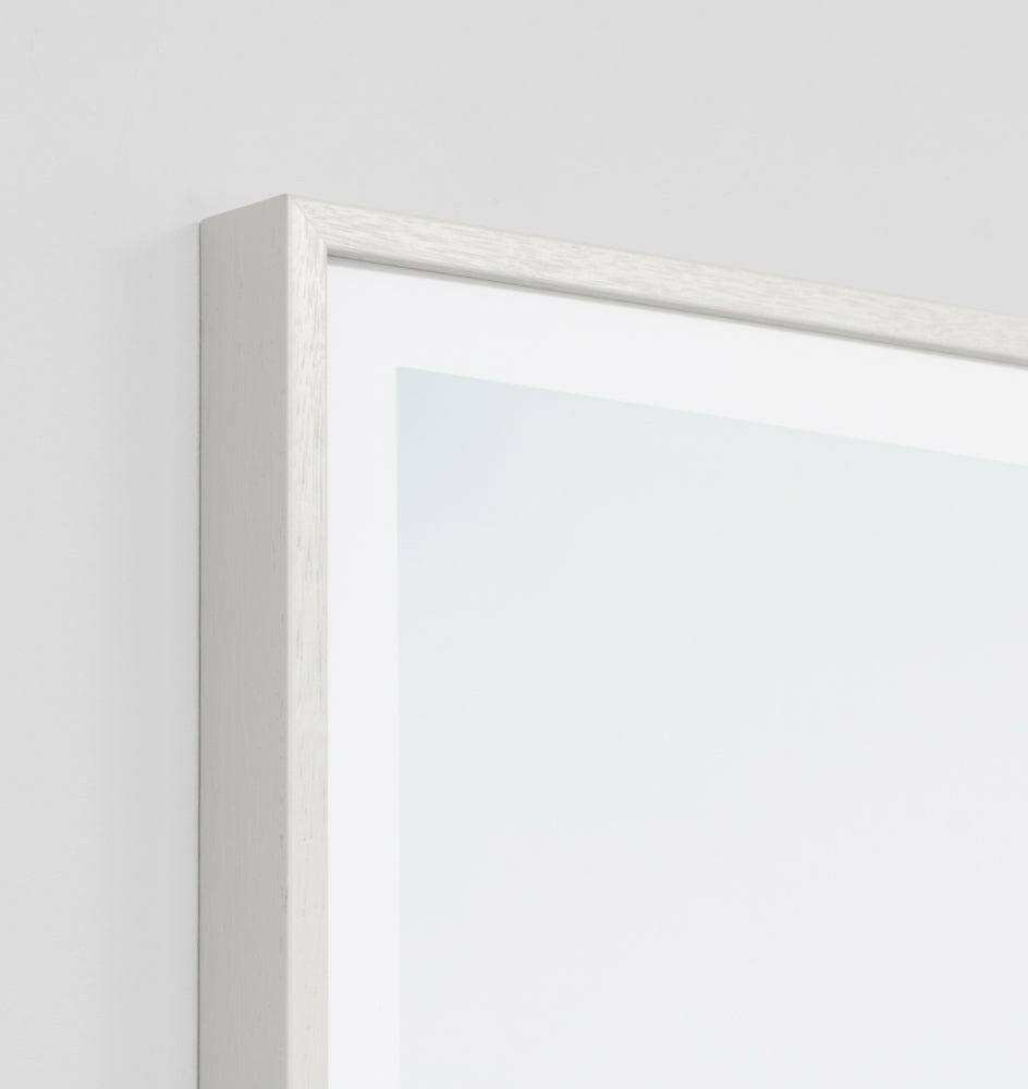 Minimalist Middle Of Nowhere 'Highway' photographic print framed in white wood behind glass
