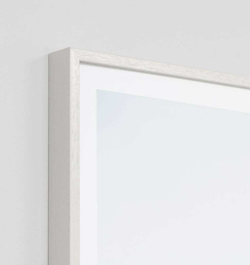 Minimalist Middle Of Nowhere 'Highway' photographic print framed in white wood behind glass