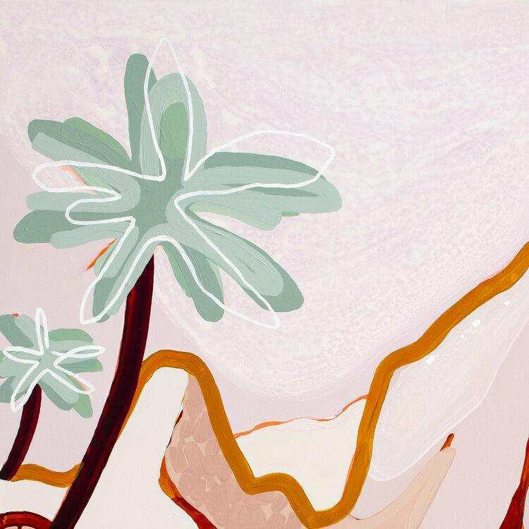 Jen Sievers Limited Edition vibrant expressive landscape canvas print with abstract nature and trees