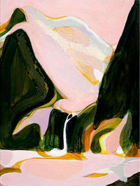 Jen Sievers Limited Edition fine art canvas print featuring vibrant abstract landscape with flowing shapes and earthy tones