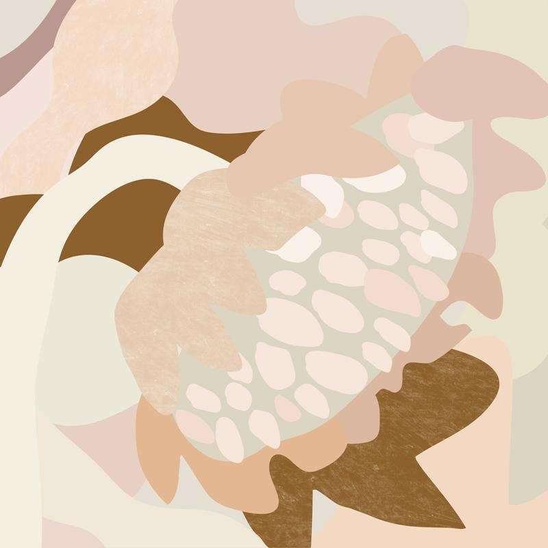 Kimmy Hogan Limited Edition fine art canvas print featuring abstract soft pastel shapes in beige, pink, and brown tones at dusk
