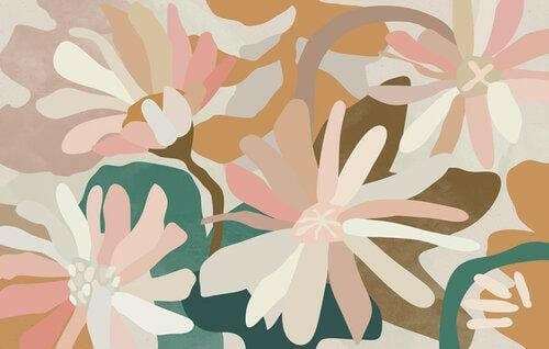 Kimmy Hogan Limited Edition abstract floral canvas print with soft pastel tones and organic shapes