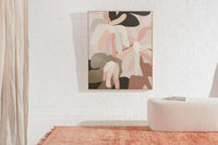 Limited edition fine art canvas print Petal II by Kimmy Hogan with muted floral abstract design in floating oak frame