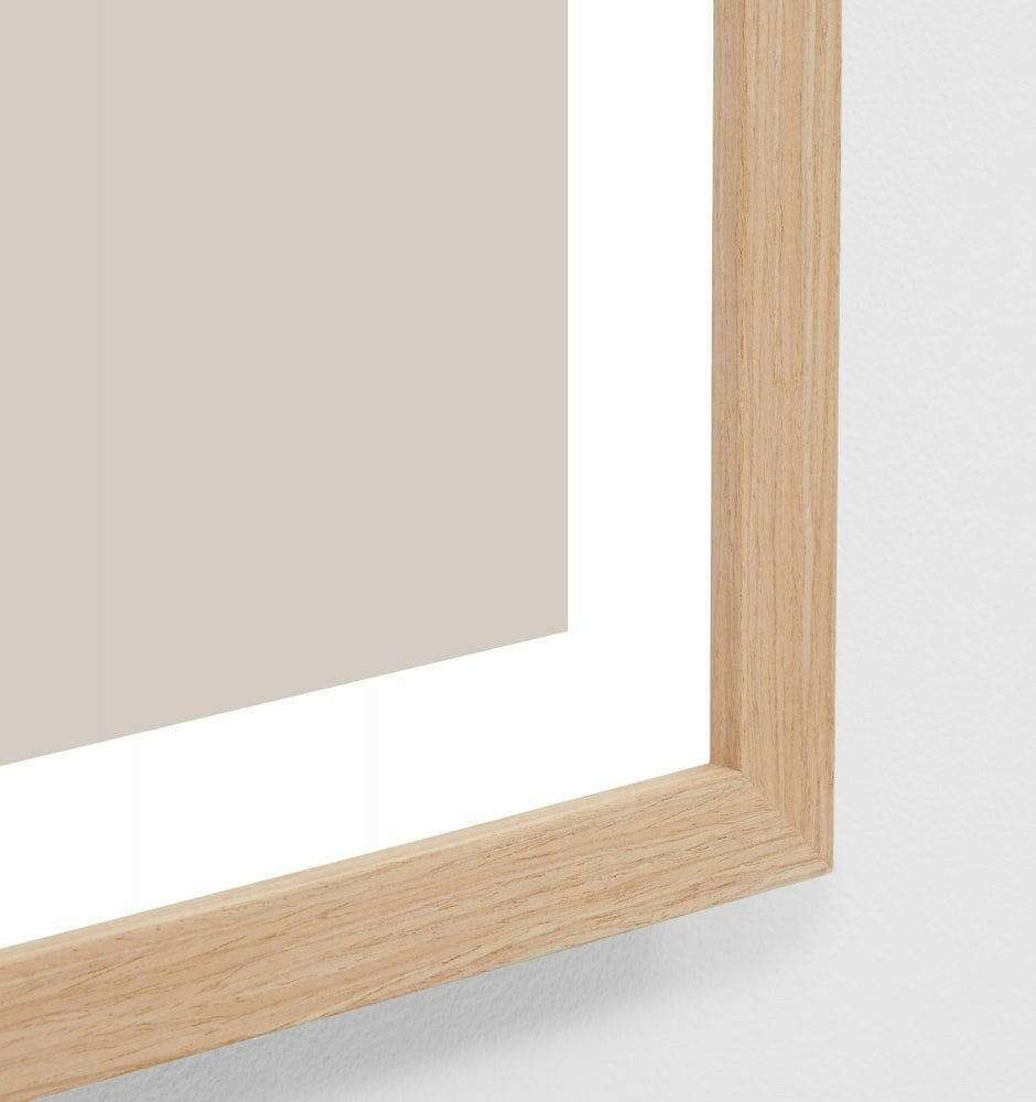 Middle of Nowhere King Protea Portrait 2 framed print in oak with glass, minimal photographic art for modern spaces.