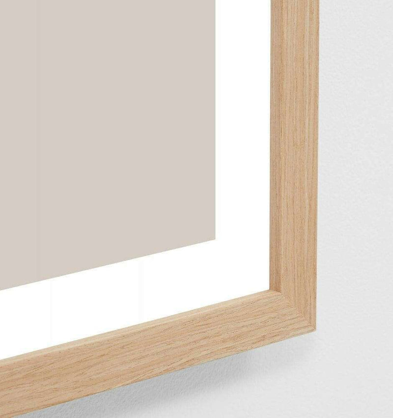 Middle of Nowhere King Protea Portrait 2 framed print in oak with glass, minimal photographic art for modern spaces.